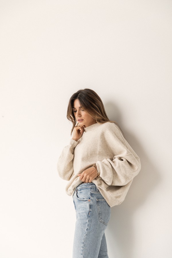 Nora Bluza Oversize z Konopią Beż