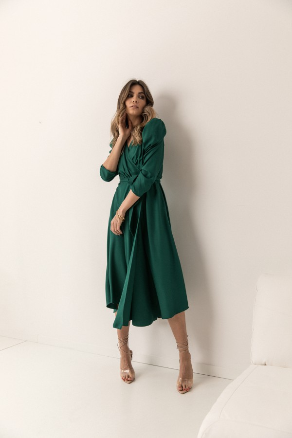 Frances Sukienka Wiązana Dark Green