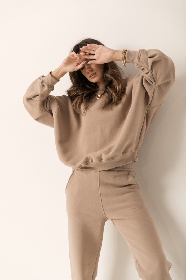 Spodnie Dresowe Joggery Warm Beige