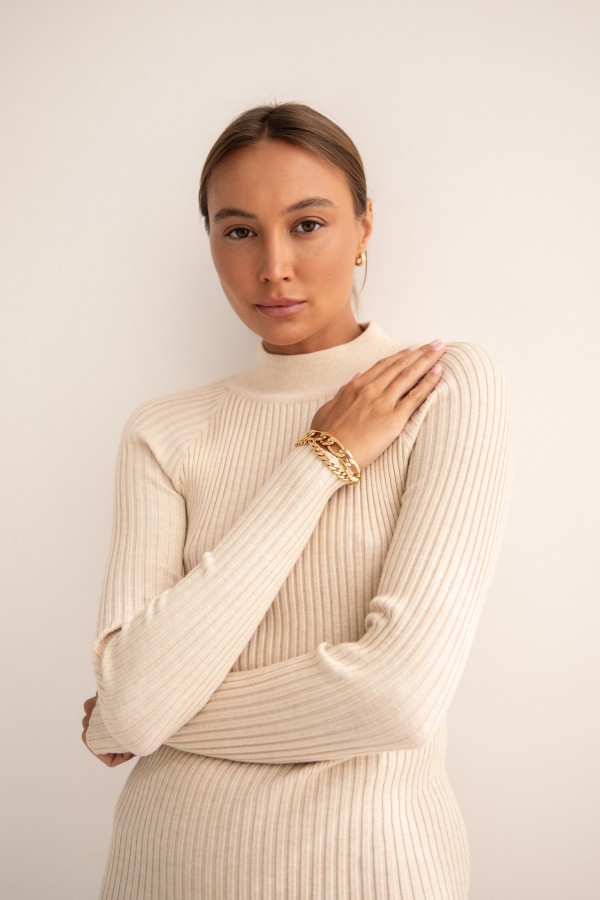 Darcy Sukienka Dzianinowa Light Beige