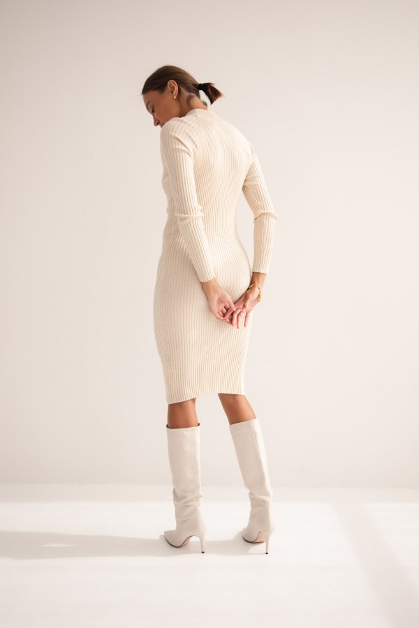 Darcy Sukienka Dzianinowa Light Beige