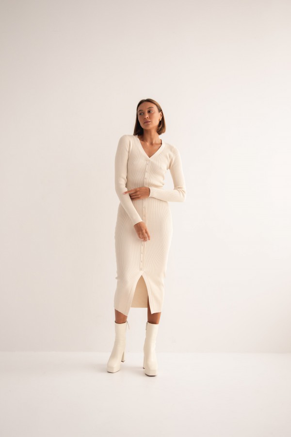 Megan Sukienka Dzianinowa Cream