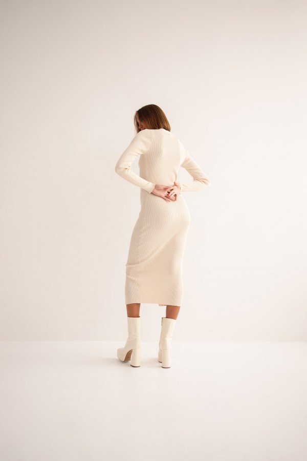 Megan Sukienka Dzianinowa Cream