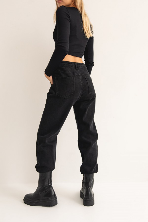 1983 Jeansy Mom Fit Czarne