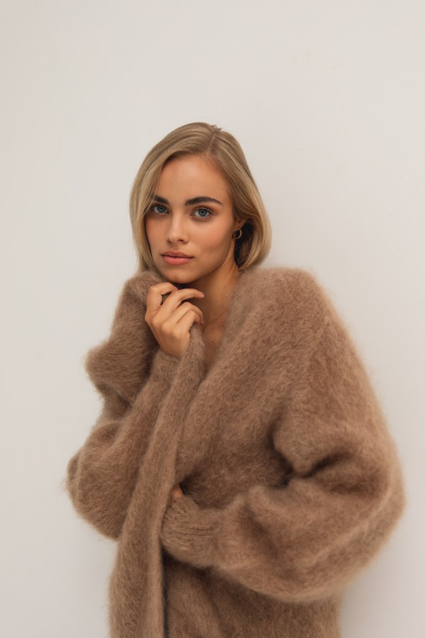 Coline Kardigan Moherowy Camel Premium