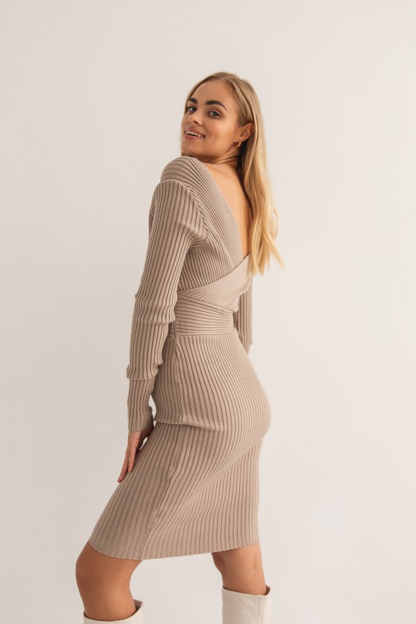 Melanie Sukienka Dzianinowa Mocca