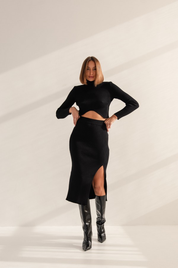 Claire Komplet Dzianinowy Czarny