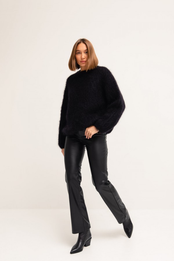 Tommy Moherowy Sweter Czarny Premium