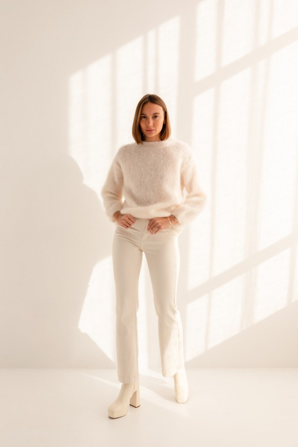 Tommy Moherowy Sweter Ecru Premium