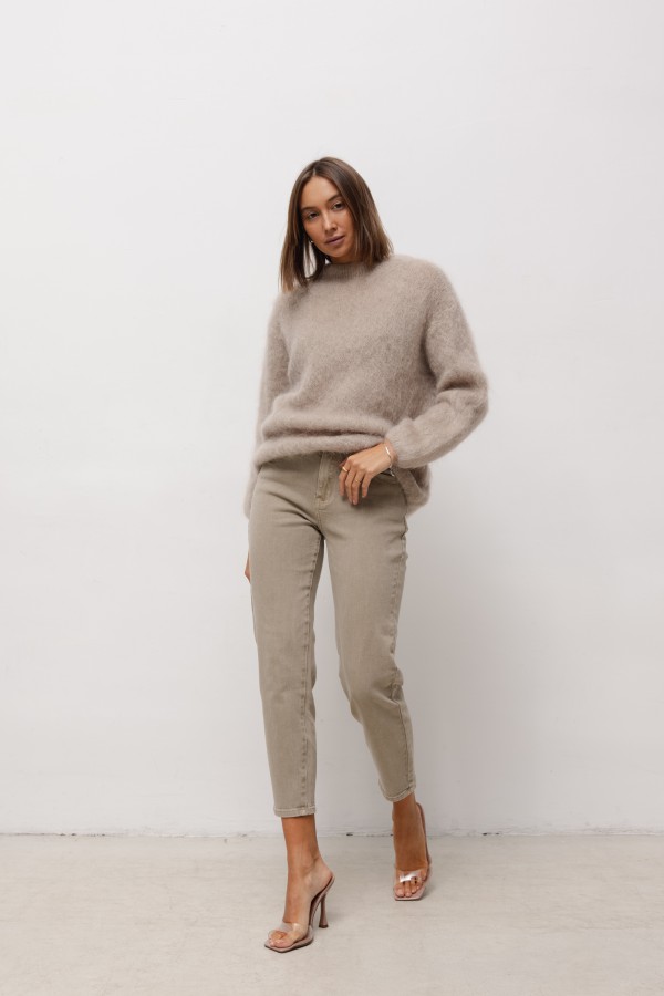 Tommy Moherowy Sweter Beż Premium
