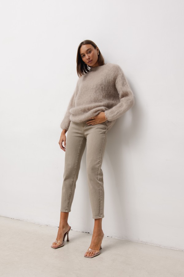 Tommy Moherowy Sweter Beż Premium