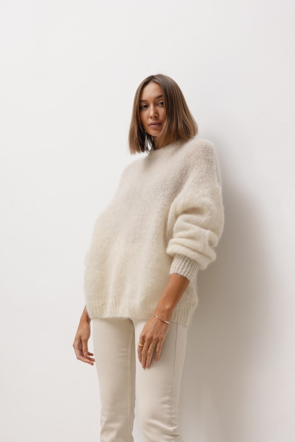 Maison Sweter Moherowy Ecru