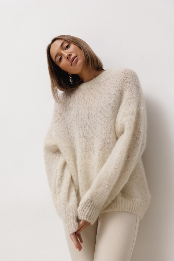 Maison Sweter Moherowy Ecru