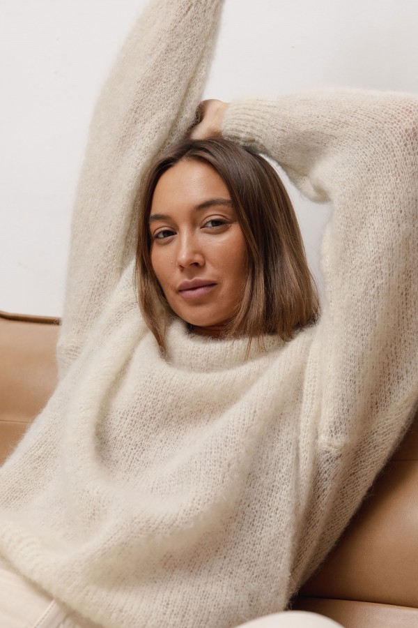 Maison Sweter Moherowy Ecru