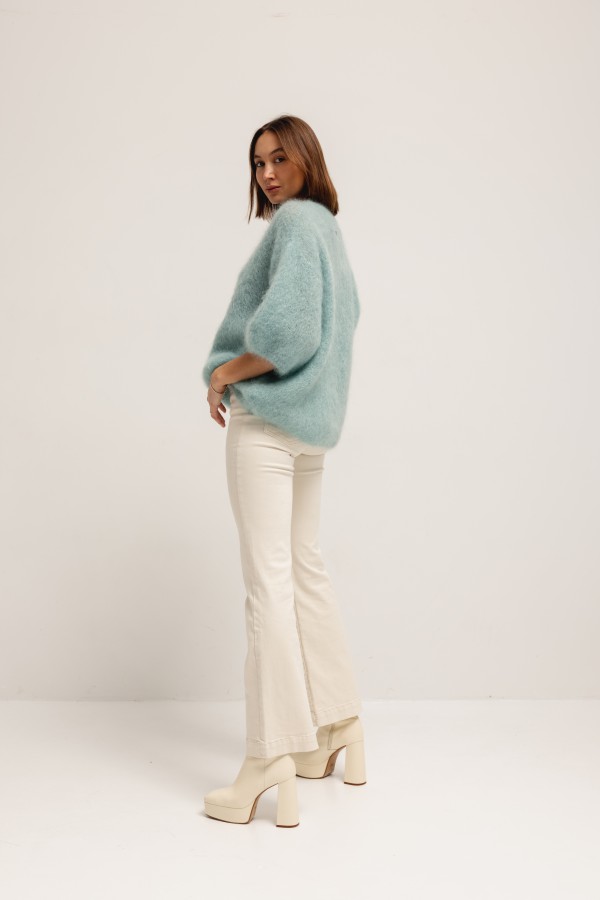 Steven Moherowy Sweter Miętowy Premium