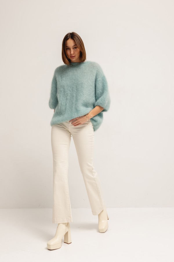 Steven Moherowy Sweter Miętowy Premium