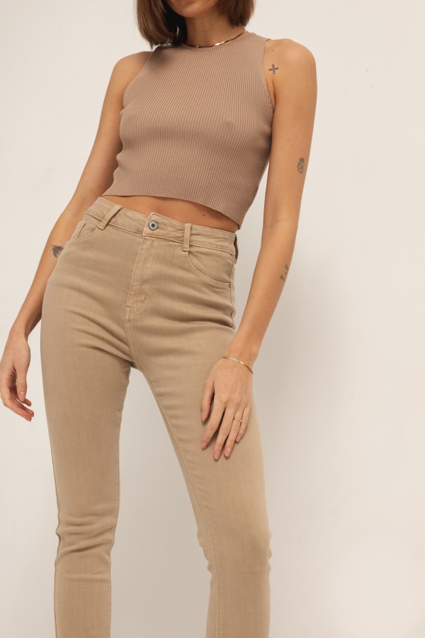 RD8201 Spodnie Jeansowe Slim z Rozcięciem