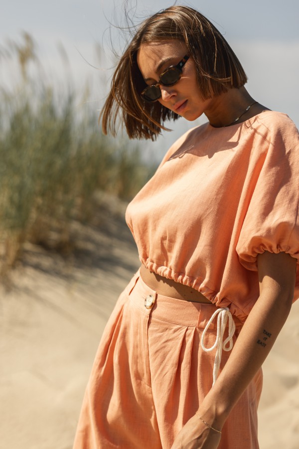 Ines Komplet Z Lnu Orange