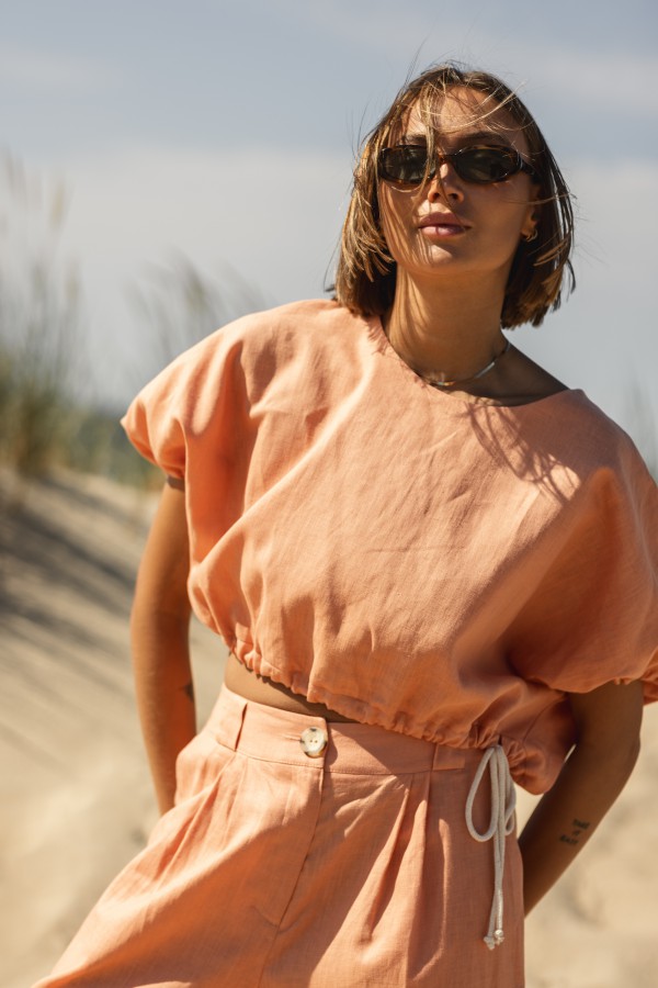 Ines Komplet Z Lnu Orange