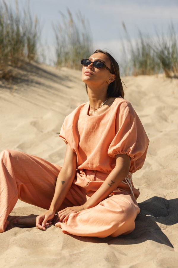 Ines Komplet Z Lnu Orange