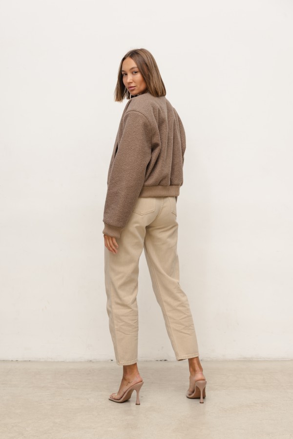 Jade Kurtka Bomberka Boucle Mocca