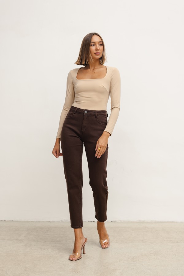 270F Spodnie Jeansowe Chocolate