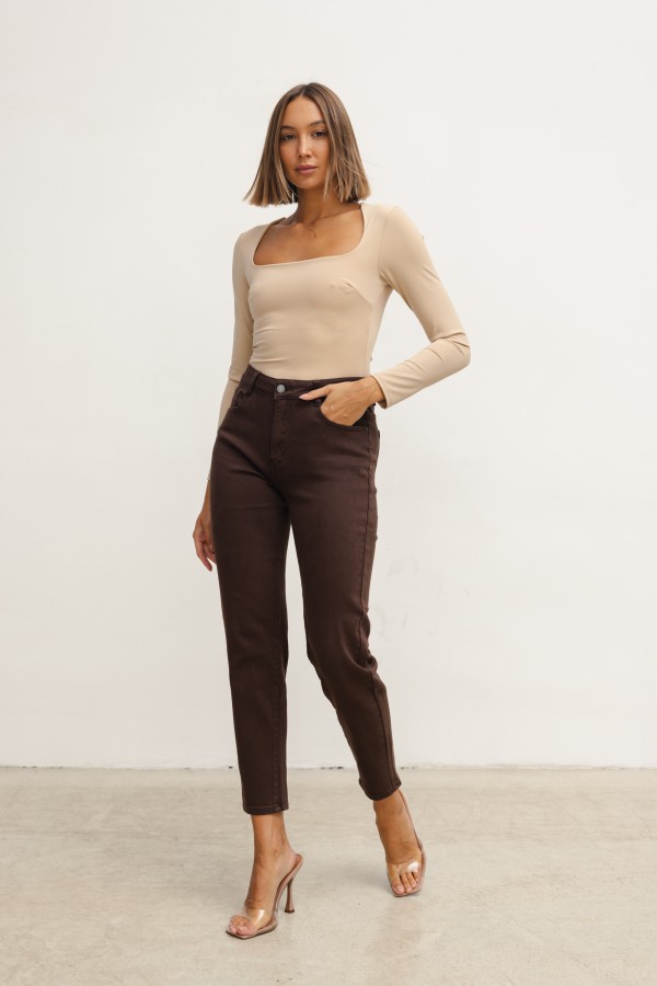 270F Spodnie Jeansowe Chocolate