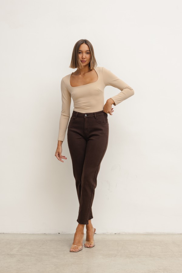 270F Spodnie Jeansowe Chocolate