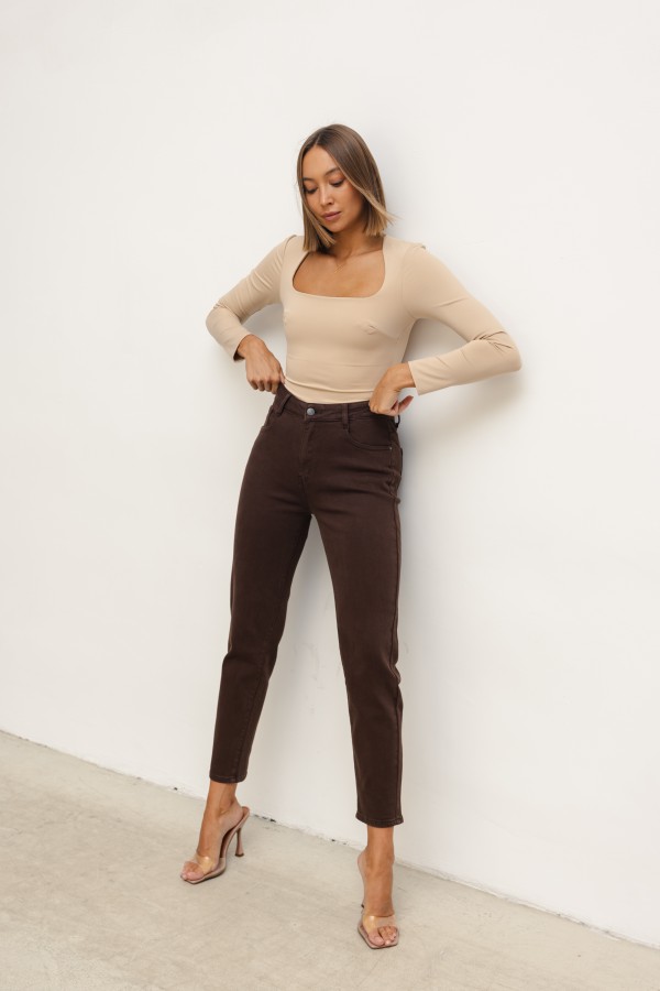 270F Spodnie Jeansowe Chocolate