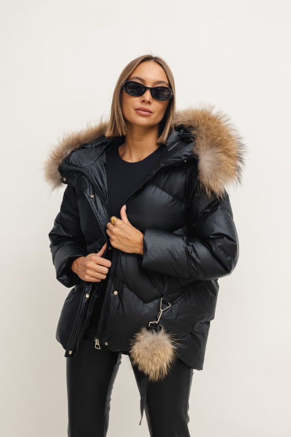 95017 Kurtka Puchowa Czarna