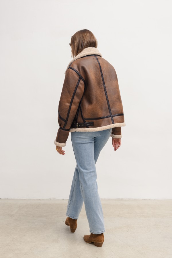 8641 Kurtka z Kożuchem Brown
