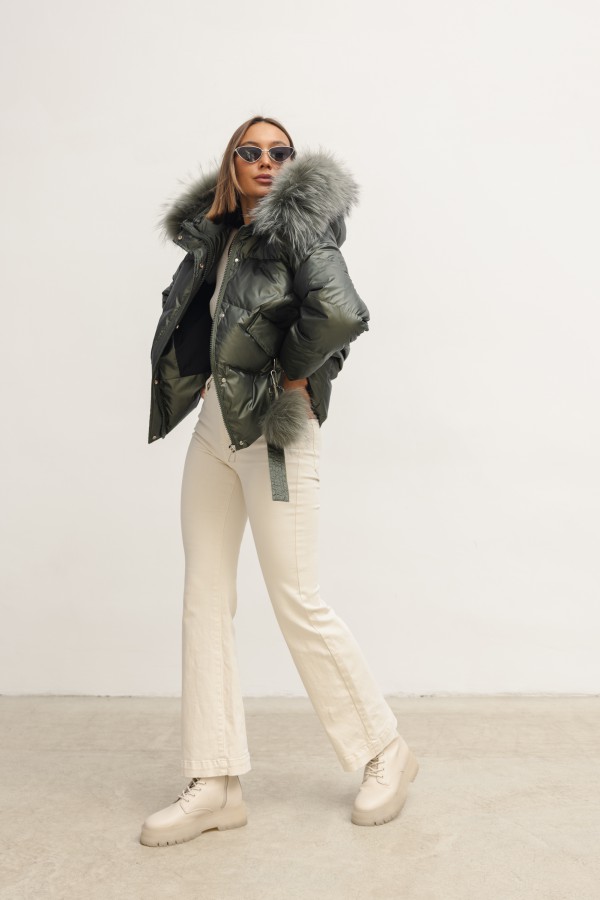95017 Kurtka Puchowa Khaki
