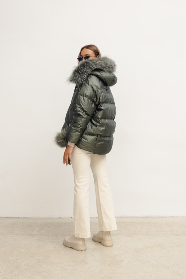 95017 Kurtka Puchowa Khaki