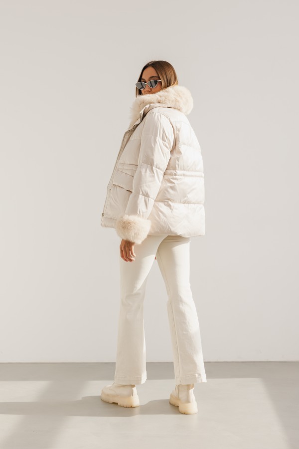 2328 Kurtka Puchowa Cream