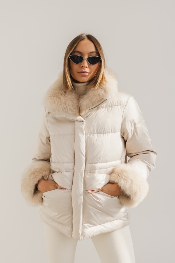 2328 Kurtka Puchowa Cream