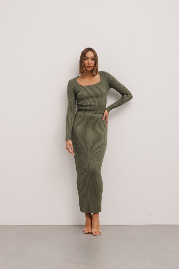 Angel Komplet Dzianinowy Khaki