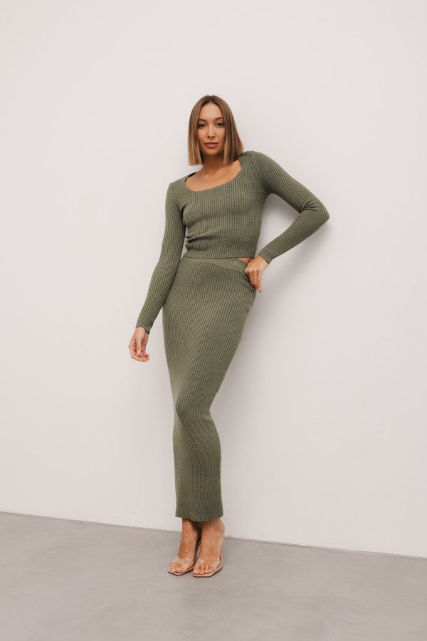 Angel Komplet Dzianinowy Khaki