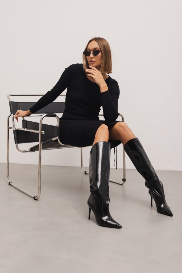 Diana Sukienka Dzianinowa Czarna